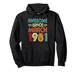 Photo Gallery awesome since march 1981 birth of birthday 1981 vintage idea felpa con cappuccio Photo Gallery awesome since march 1981 birth of birthday 1981 vintage idea felpa con cappuccio