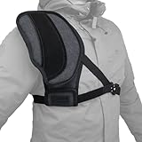 WAYNE'S DOG Ambidextrous Shooting Recoil Field Shield, Suede Leather Canvas Shotgun Shoulder Recoil Pad Shirt (#2 Righty Chest - Black)