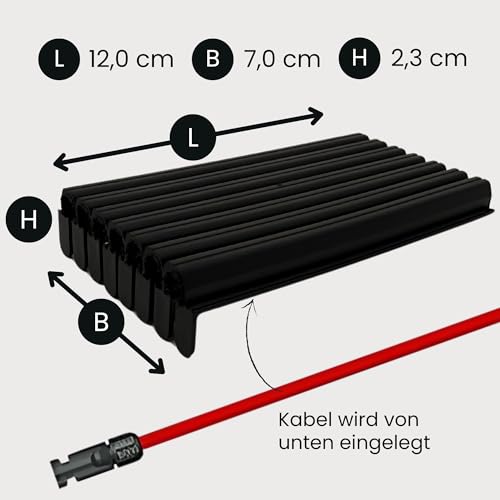 2 x Dachdurchführung Solar (bis zu 7 Kabel mit 6 mm² Dicke) - PV Kabeldurchführung für Solaranlage auf Ziegeldach - Solar-Kabeldurchführung Wasserdicht - Durchführung für Solarkabel (0% MwSt.)