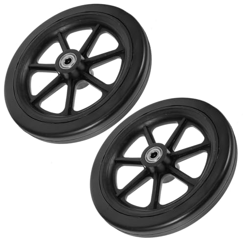 BUTIFULSIC 1 Pair Patient Wheelchairs Front Wheels Wheelchair Accessories Wheelchair for Elderly Adults Wheel Replacement Wheelchair Wheels Replacement PVC Black