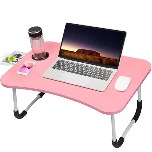 Mesa plegable portátil para cama, escritorio de madera para laptop para sofá y cama, ideal para comer, leer, escribir y transmitir, diseño elegante para el hogar y la oficina