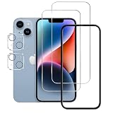 Mankera ガラスフィルム iPhone 14Plus 用 2枚入りスクリーン保護フィルム＋2枚入りカメラレンズ保護フィルム 取り付けガイド枠付き 高透過率 センサー保護 ケース対応型強化ガラスフィルム