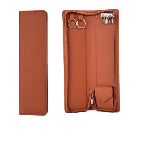 Sarvika Collection PU Leather Key Pouch Wallet Holder for Men & Women - 32.50Cm Durable Bank Locker Keychain Case, Brown-image-27