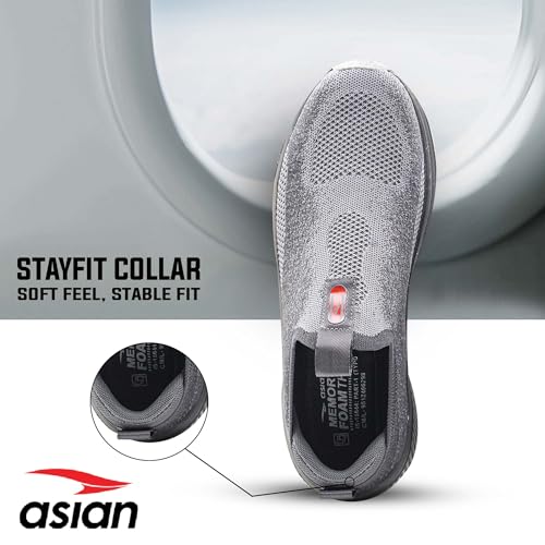 Image of ASIAN Wonderwalk Pro-21 Men's Walking Shoes | Lightweight Slip-On Sneakers with Arch Support | Memory Foam Soft Cushion Insole, Breathable & Flexible Shoes for Gym, Travel & Walk
