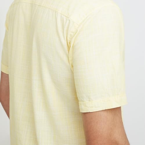 Image of Park Avenue Men's Pure Cotton Chambray Pattern Slim Fit Ainsley Collar Half Sleeve Casual Shirt