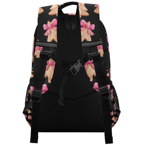 Bow Christmas Tree Black Background Pattern Backpacks for Kids School Bag Student Backpack Bookbag For Boys Girls Casual Bag2