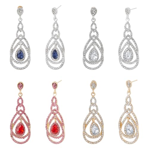 Boucles d'oreilles strass en forme de larme pour illuminer vos tenues de soirée