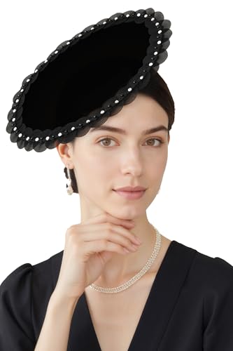 Chapeau bibi élégant Coucoland plat avec pince pour fête