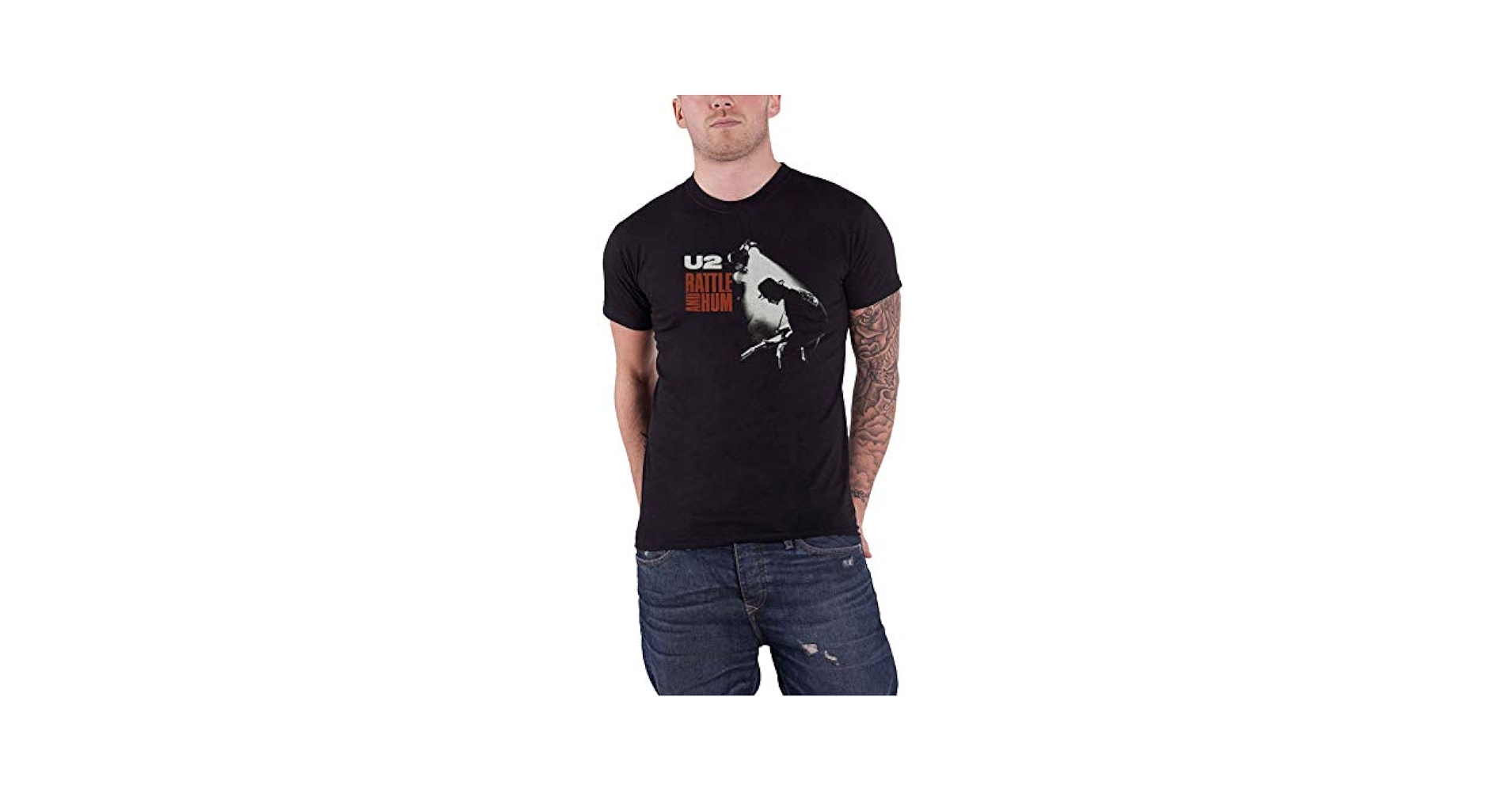 Amazon.com: U2 T Shirt Rattle & Hum Album Cover Band Logo