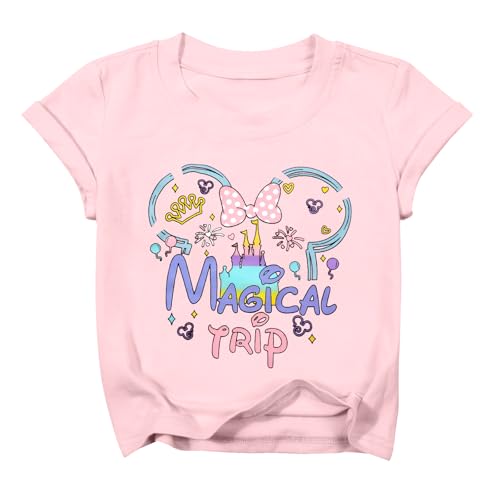 Image of Magical Shirts for Girls Animal Kingdom Shirt Kid Magic Princess T Shirt Castle Graphic Tees Summer Short Sleeve Tops