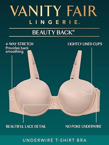 Image of Vanity Fair Women's Full Figure Beauty Back Smoothing Bra, 4 Way Stretch Fabric, Lightly Lined Cups up to H