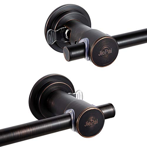 JIEPAI Suction Cup Towel Bar 24 Inch Oil Rubbed Bronze,Removable Modern Vacuum Suction Towel Holder for Bathroom Door Adhesive Towel Bar Suction Towel Rack Holde