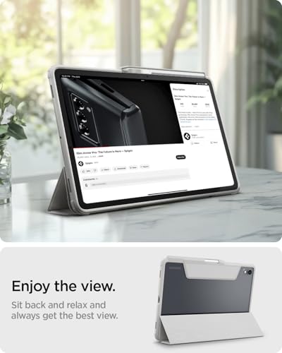 Image of Spigen for Galaxy Tab S11 Case (2025), Ultra Hybrid Pro Protective Tri-Fold Cover with Transparent Back and S Pen Holder, 11 Inch, Gray