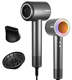 Hair Dryer, 160000 RPM Professional High-Speed Blow Dryer 2 Billion Negative Ionic Care Hair Dryer (Black Gray)