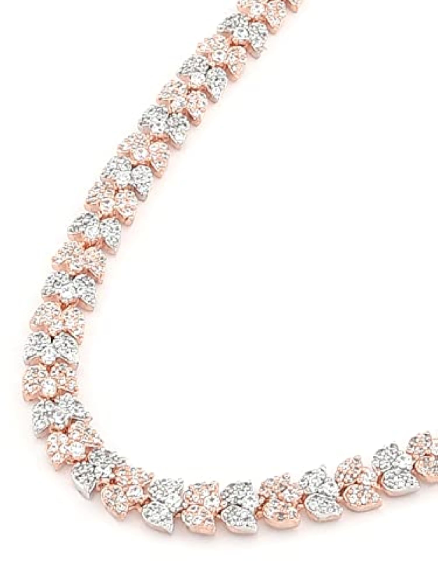 Two Tone CZ Bling Necklace & Earring Set-ZPFK15226