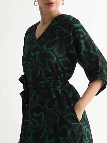 Image of RAREISM A-LINE Geometric Print MIDI Dress