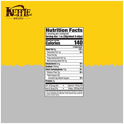 Kettle Foods Potato Chips Krinkle Salt & Fresh Ground Pepper, 5 Oz #TOP5
