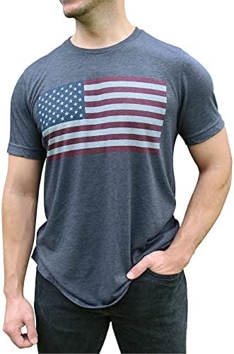 DON'T THREAD ON ME - USA Flag Men's Tee Shirt | Vintage US Patriotic Tees | Blue Athletic Graphic T-Shirts for Men (as1, Alpha, s, Regular, Regular)