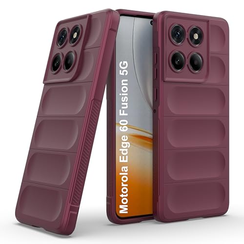 Image of amazon basics Back Case Cover for Motorola Edge 60 Fusion 5G | Compatible for Motorola Edge 60 Fusion 5G Back Cover | Liquid Silicon Magic Case with Camera Protection | Plum