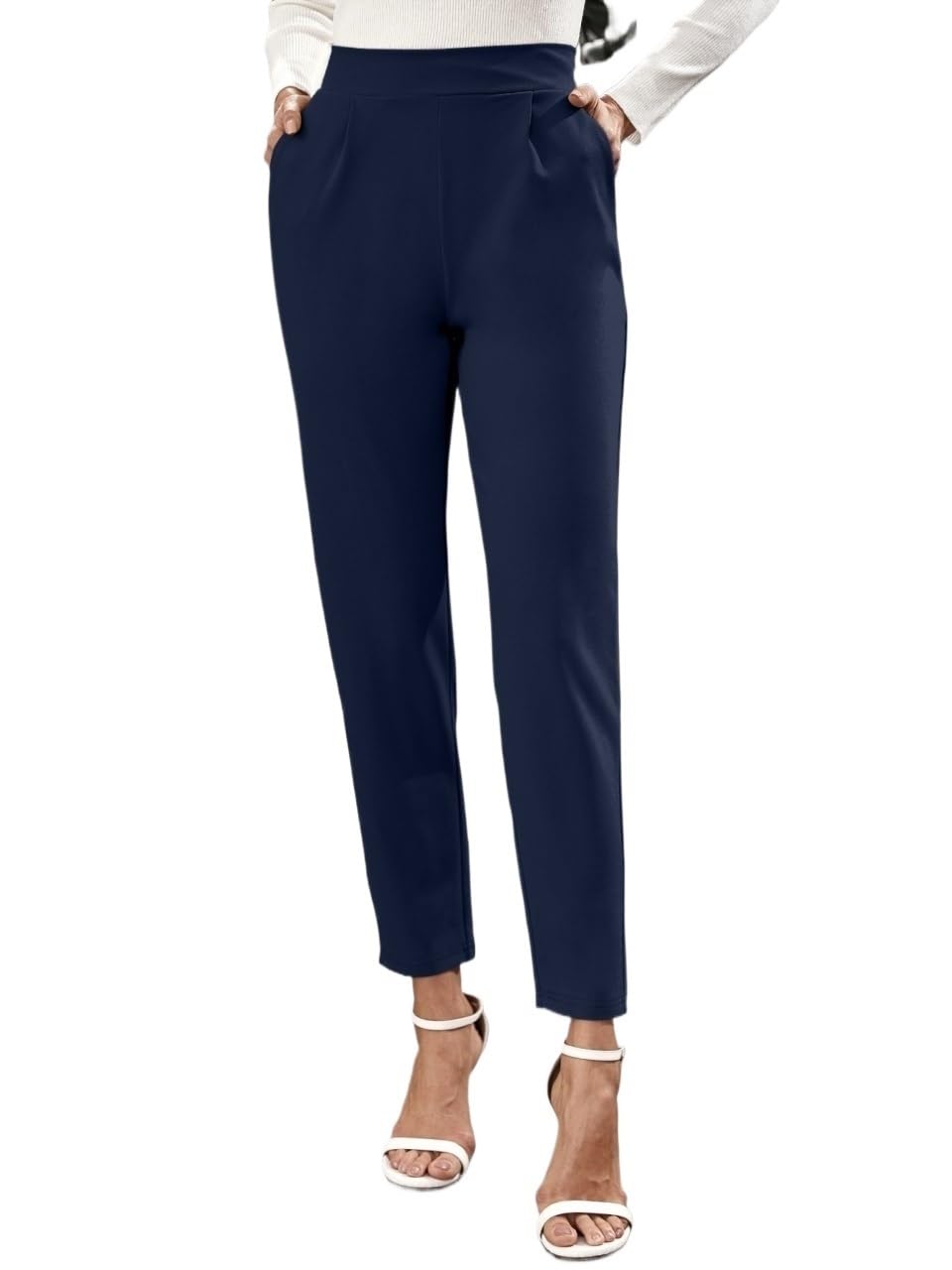 Casual Pants for Women High-Rise Slant Pocket Pants Work Casual Pants