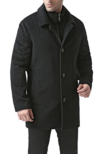 BGSD Men John Wool Blend Single Breasted Walking Car Coat with Removable Bib (Also available in Big and Tall and Short)2