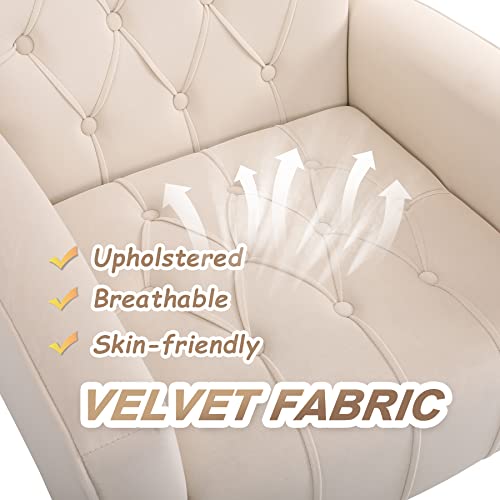 Sillón plegable tela velvet Beige miniatura 6