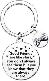 Best Friends Keychain Friendship Keyring Graduation Gifts,Good Friend are Like Stars,Friends Gift Keyring with Gift Box,Best Friends Keychain for Birthday Christmas Gifts