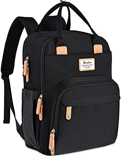 RUVALINO Diaper Bag Backpack, Multifunction Travel Back Pack Maternity Baby Changing Bags, Large Capacity, Waterproof and Stylish, Black