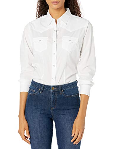 ELY CATTLEMAN Women's Long Sleeve Solid Western Shirt