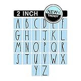 Barn Star Rae Dunn Inspired Alphabet Letter Stencil Kit, 2 Inch - Paint Your Own Signs - Reusable