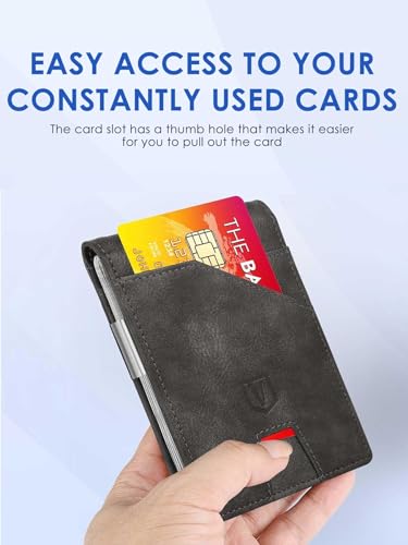 Slim Wallet for Men with Money Clip RFID Blocking, Gifts for Him Boyfriend Husband, Minimalist Thin Credit Card Holder with Gift Box3