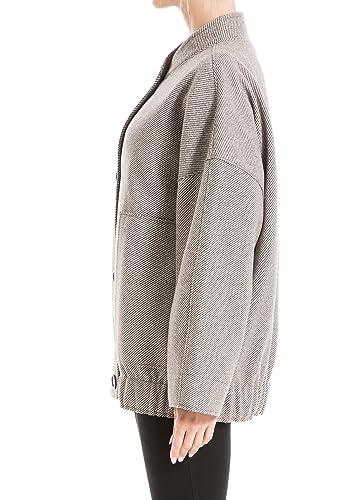 Max Studio Women's Brush Knit Bomber Jacket3