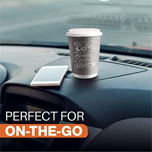 Aplus Trend Disposable Coffee Cups - Paper Coffee Cups With Lids & Stirrers - Thick Paper Hot Cups - Insulated Double Wall - Recyclable - No Sleeves - Travel Paper Cups For Hot Drinks, 12 Oz, 80 Pcs #TOP6