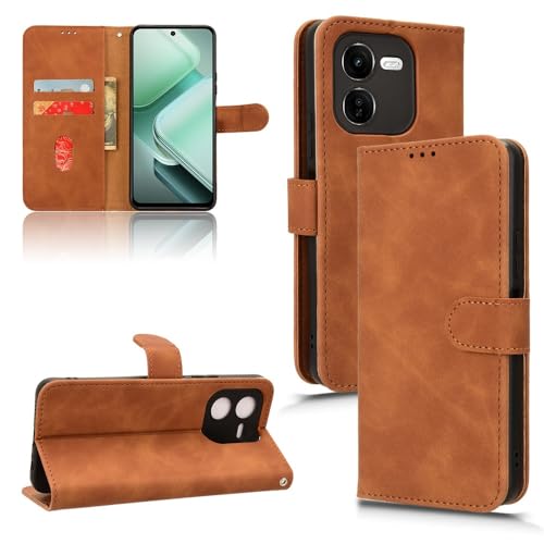 Vivo IQOO Z9X�Ή��E�H���b�g�P�[�X�A�J�[�h�z���_�[�t���P�[�X�A�t���b�v�P�[�X�APU���U�[�d�b�E�H���b�g�P�[�X�A���X�g�X�g���b�v�t���A�ϏՌ��ی�J�o�[(Brown)