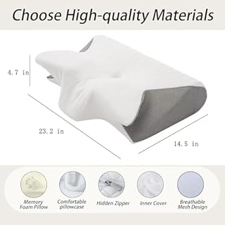 Sleep Apnea Pillow, Pillow for Sleep Apnea, Cervical Memory Foam Breathable Contour Pillow for Side Sleepers, Back Sleepers, Stomach Sleepers (Black)