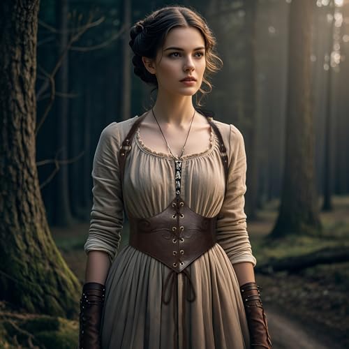 L'VOW Renaissance Leather Corset Belt Viking Leather Cinch Belt Women Halloween Medieval Accessory2