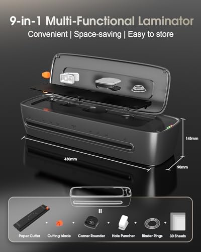 Image of Qfun Laminator Machine 13 Inch Thermal Laminating machine 11x17 with Sheets, Cold Hot Lamination Machine 60S Warm Up Personal Laminator for Teachers, Large A3 Paper Laminate Kit for Office School Home