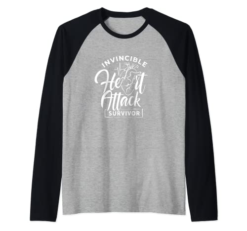 Invincible heart attack survivor Infarct Survived Raglan Baseball Tee