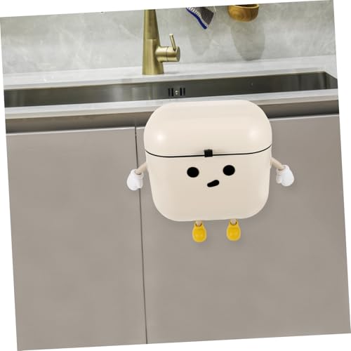 Caneca de basura colgante rectangular beige miniatura 5
