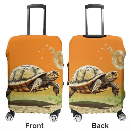 Tortoise Turtle Jumping Printed Luggage Cover Protector, Fits 18-32 Inch Luggage3