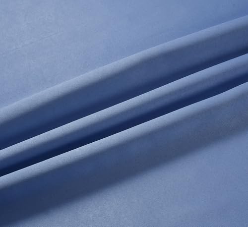 Image of LaVichitra Polyester Thermal Insulated 3 Layered Solid Blackout Opaque Door Curtain (7 ft, Light Blue)