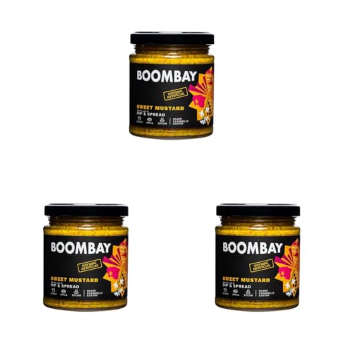 Image of BOOMBAY Sweet Mustard Dip and Spread 190g | Nothing Artificial | No Bad Oils | No Refined Sugar | Plant Based | No Onion or Garlic | Use as a Salad Dressing, Marinade for Grill, Spread on Bread