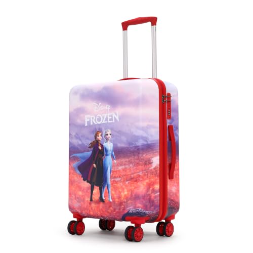Image of NOVEX Disney Frozen Travelling Kids Trolley Bags For Girls | Spinner Luggage /Suitcase For Kid With 4 Wheel | Red, 18-Inch Roller Case | Polycarbonate Unique Bags, 50 Cm