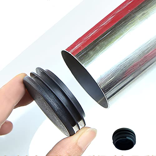 Round Tubing Plug Cap, 1-1/2 Inch 16Pcs Tubing End Cap Plastic Plugs Chair Glide Insert Finishing Plug, Black #TOP2