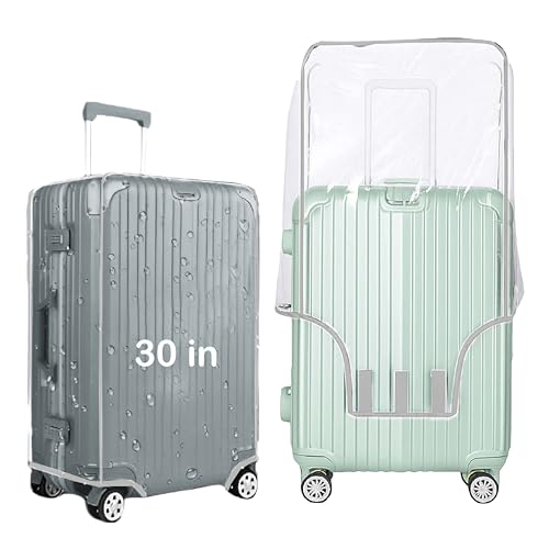 Image of Handcuffs PVC Transparent Luggage Trolley Waterproof Cover|Dust Proof Suitcase & Trolley Bag Cover - 30 Inches