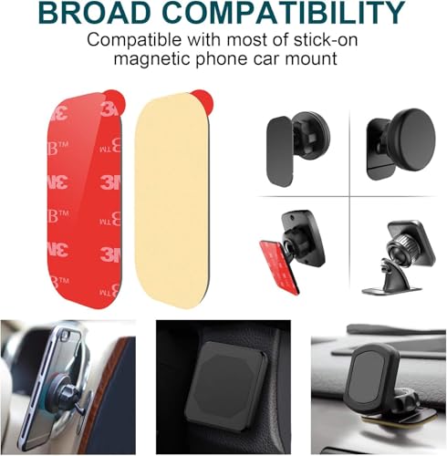 3M VHB Sticky Adhesive Pads Replacement Mounting Tape 4 PCS,APPS2Car Dashboard Sticker Pads for Magnetic Phone Car Mount,Car Mount Adhesive,Double Sided 3M Adhesive Pads,Car Mount Sticker Tapes