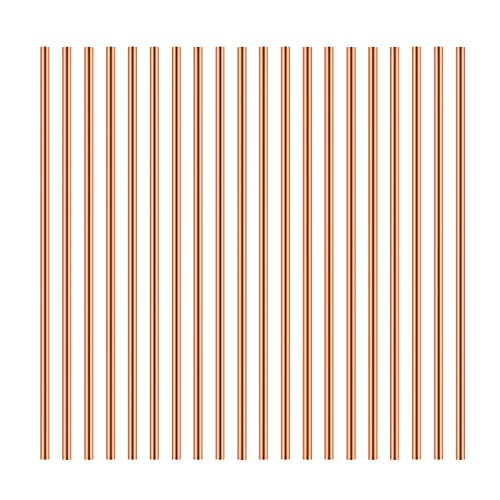 Therwen THERWEN-ROUND ROD-0947 20 Pcs Pure Copper Round Rod 4 Inch Length Bare Copper Metal Rod Solid Copper Rod Lathe Bar Stock cover