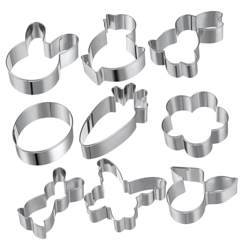 GETAJGHSD クッキー型点 動物モチーフ ウサギ ニワトリ 花形 抜き型 お菓子作り用 多用途 クッキーカッター ベーキング クラフト対応 軽量で手