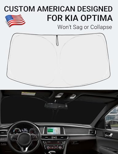 Image of Proadsy 2026 Upgrade Front Windshield Sun Shade Foldable Sunshade Protector Custom Fit Kia Optima 2016-2020 Accessories
