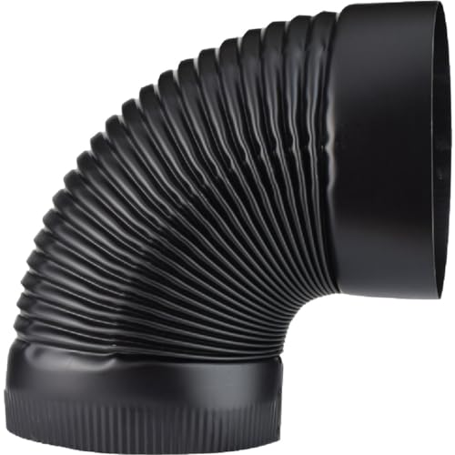 UNITED STATES HDW BM0025 8" Corrugated Elbow, Black